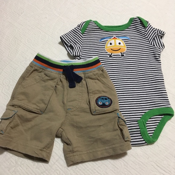 3m (5/$20) Helicopter Onesie and Shorts - Picture 1 of 8